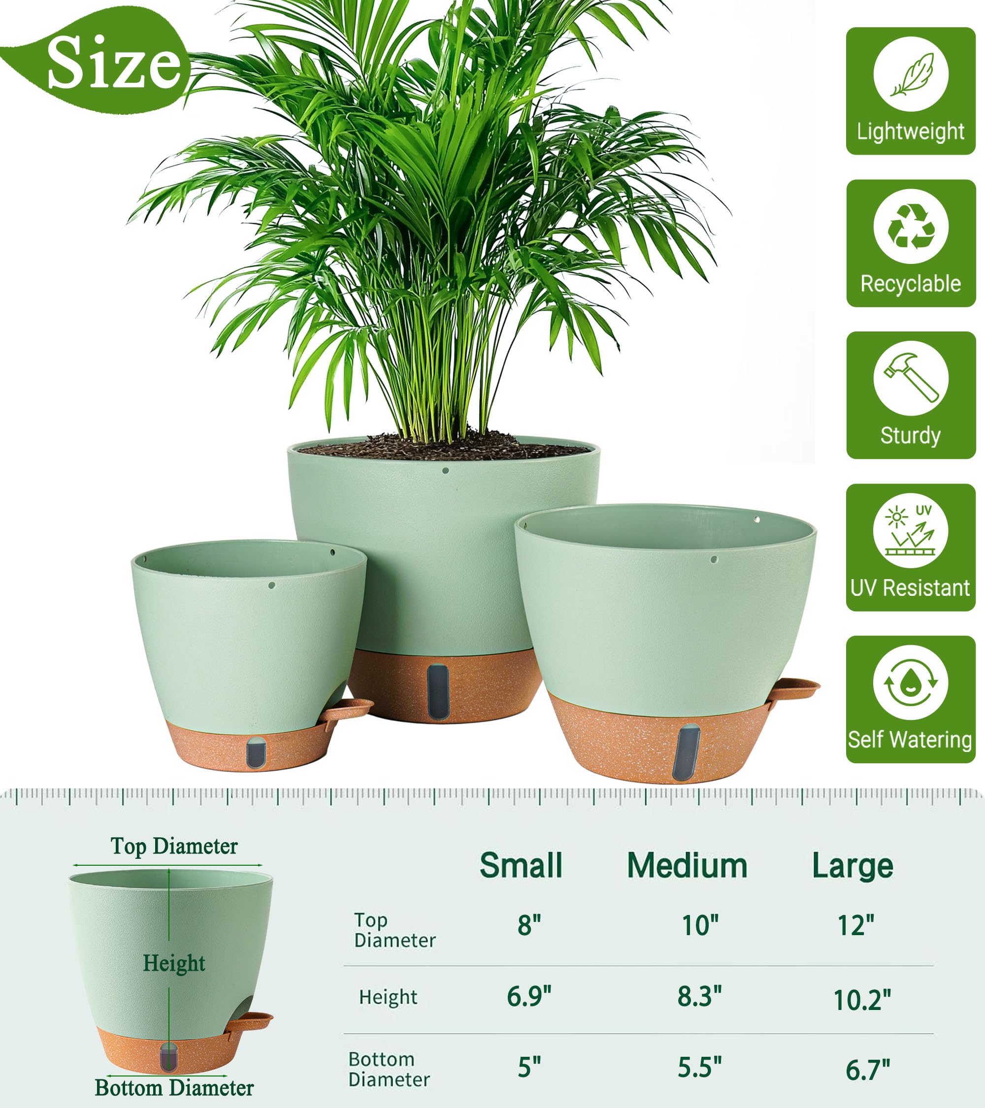 Fielda 12 inch pot highlighting drainage holes for healthy roots