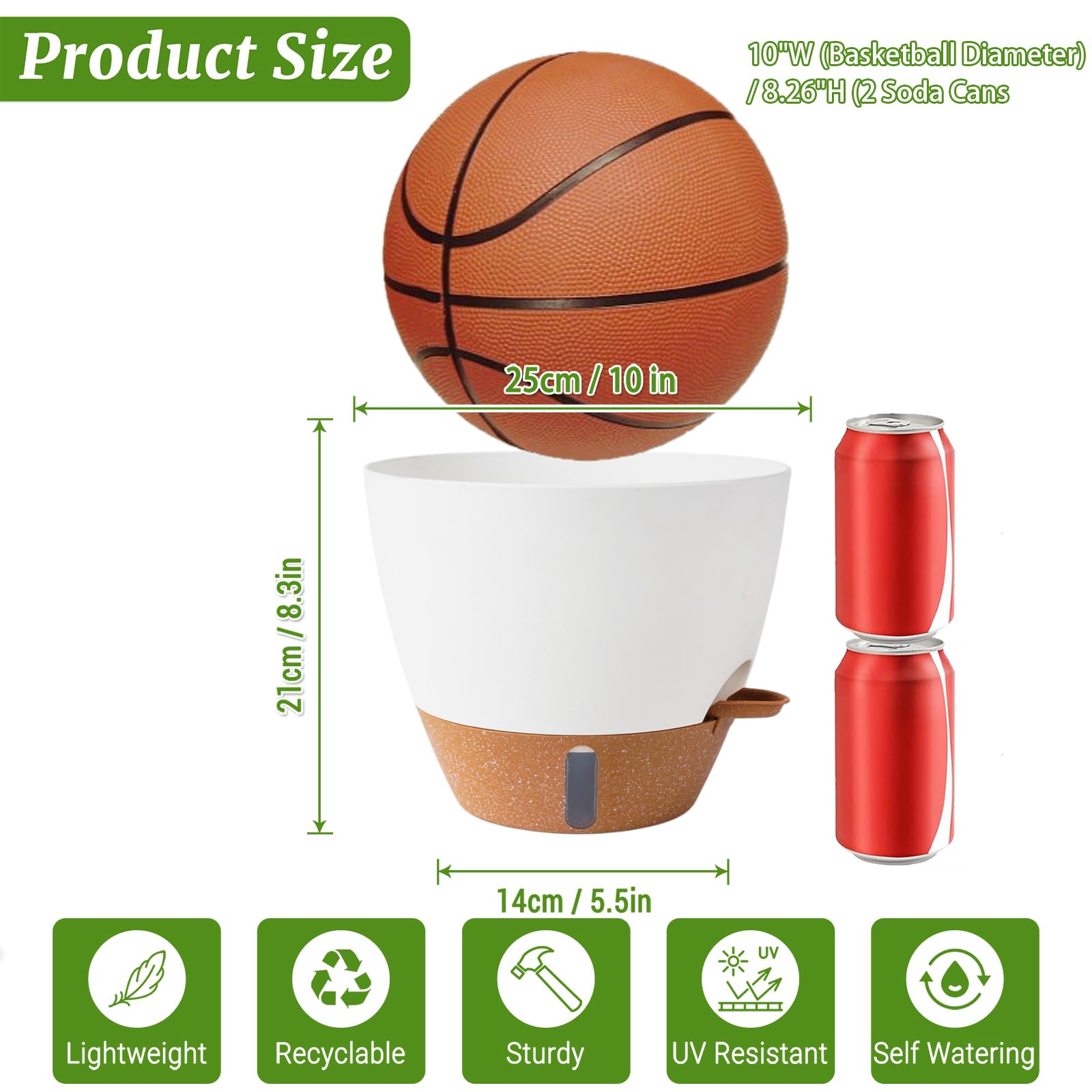 Fielda 10 inch planter dimensions guide to help pick compatible plants