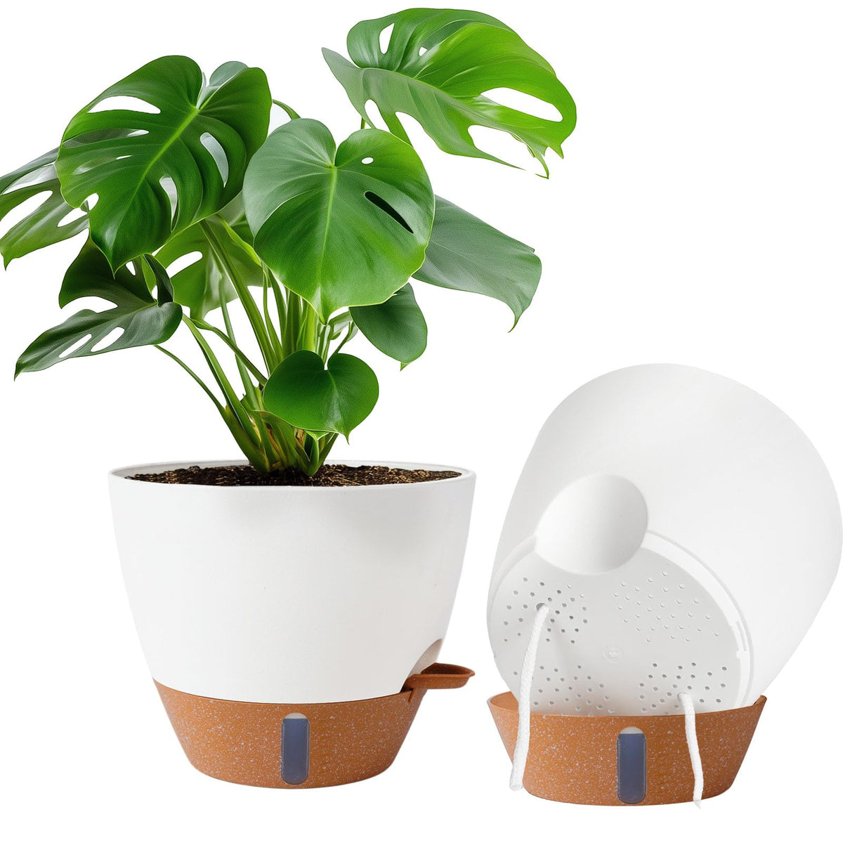 Fielda 2 pack 10 inch planter with front view for stylish balcony setups
