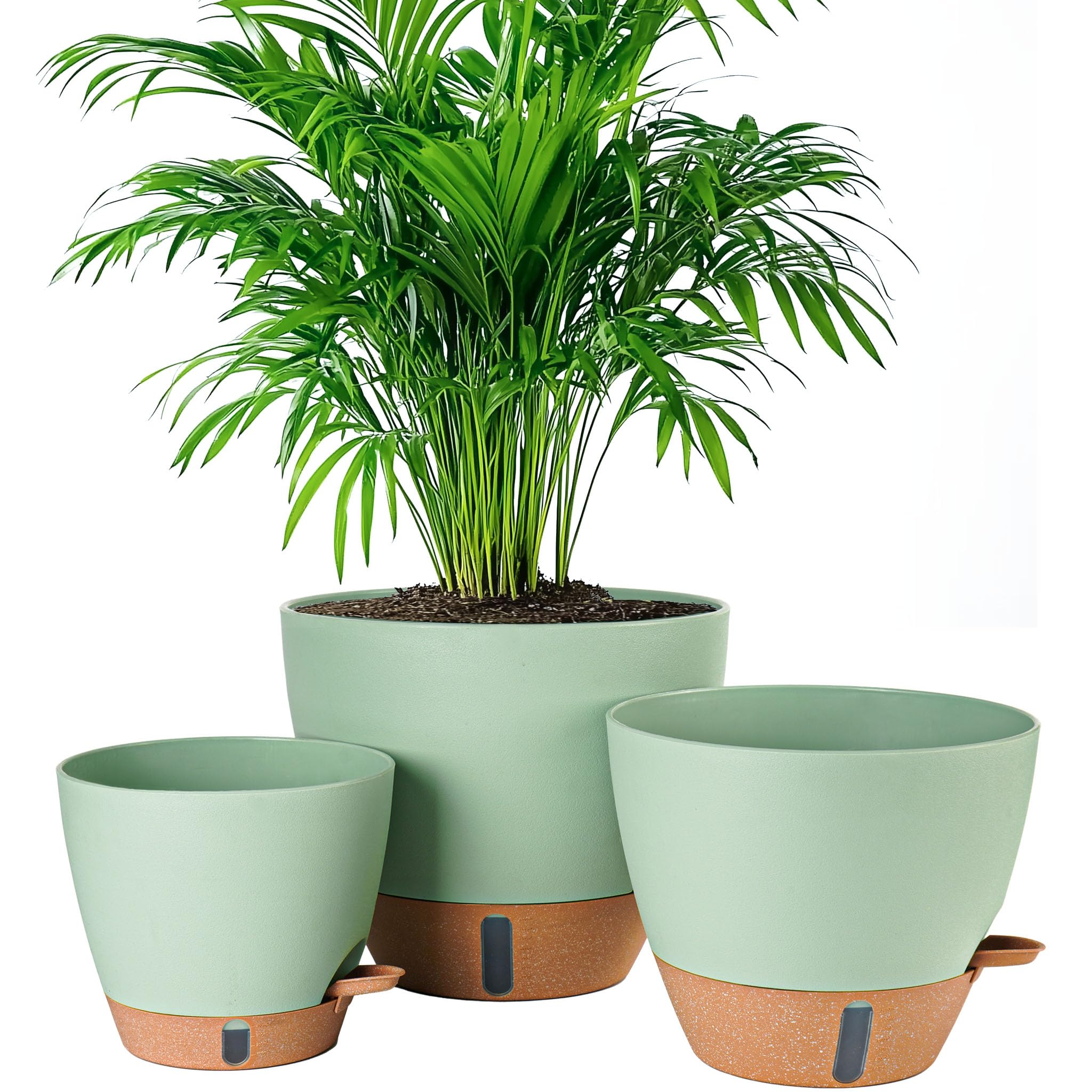 Fielda 8 inch self-watering pot with water level window for simple moisture checks