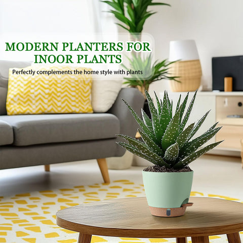 Fielda 8-inch pot showing self-watering system for low-maintenance plants