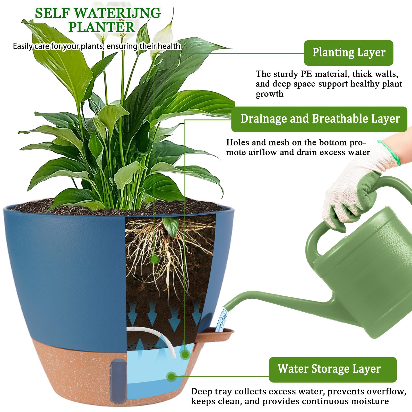 Fielda detachable tray for easy cleaning and proper drainage management.