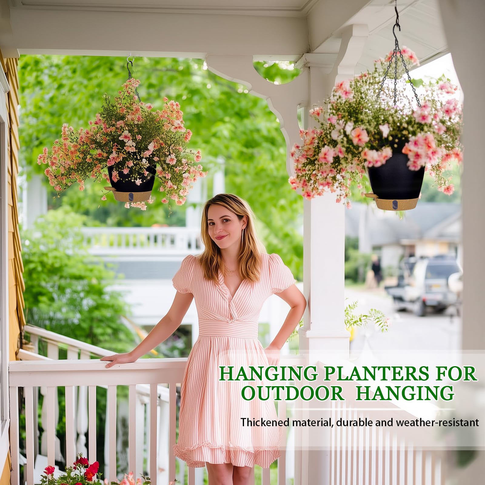 Fielda version with rustic metal chains for outdoor durability.
