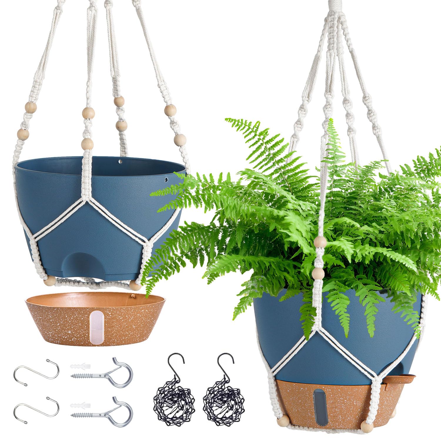 Fielda hanging planter with water window for moisture inspection