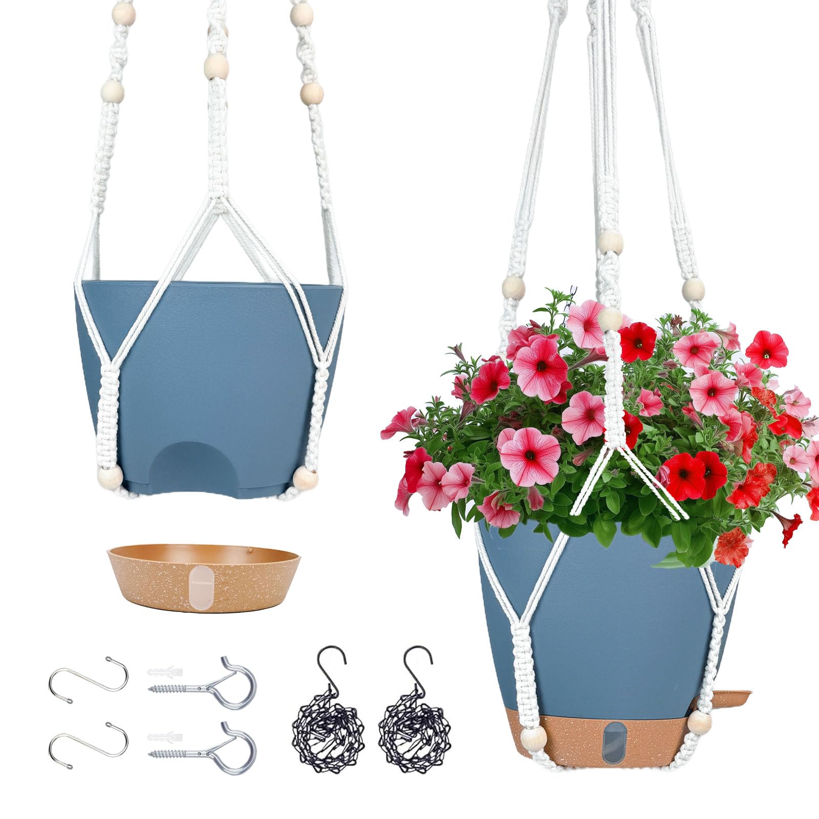Fielda hanging planter with water window for quick moisture at a glance.