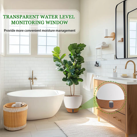 Fielda indoor-outdoor planter in white blends with any decor