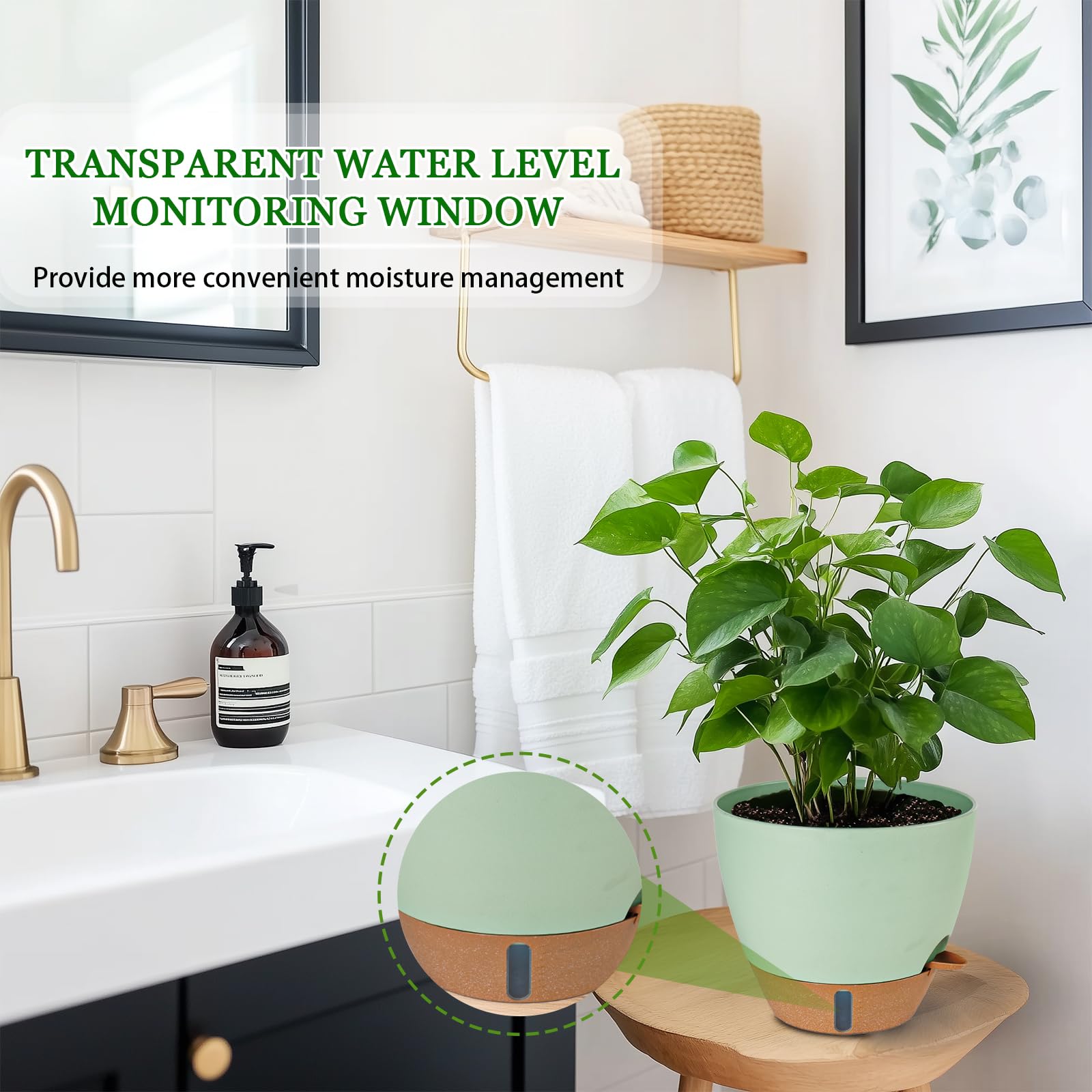 Fielda modern green planter enhances any living space or balcony.