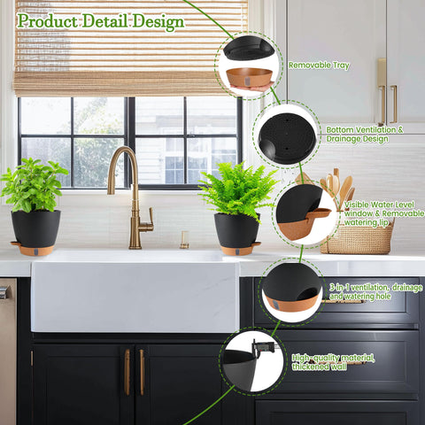 Fielda removable saucer design keeps surfaces clean and mess-free
