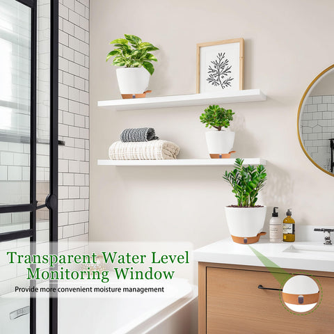 Fielda white finish pot complements modern interiors and brightens spaces.