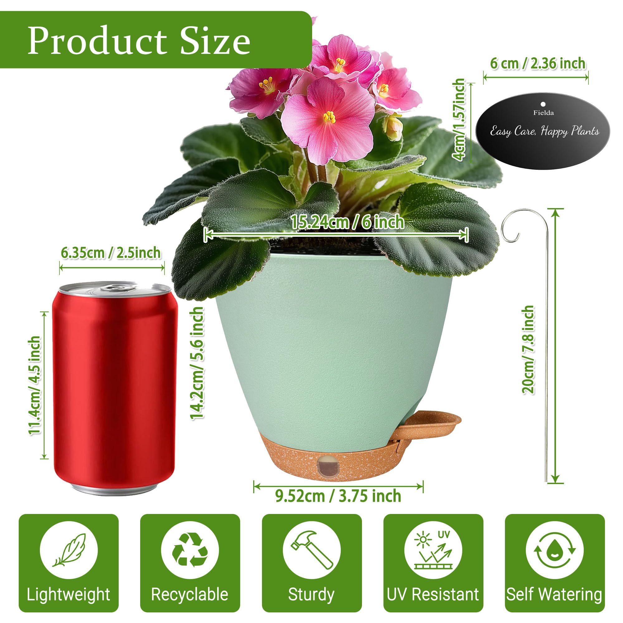 Fielda stainless steel plant labels for herbs and succulents add decorative labeling.