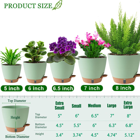 Fielda five sizes of self-watering planters in one set