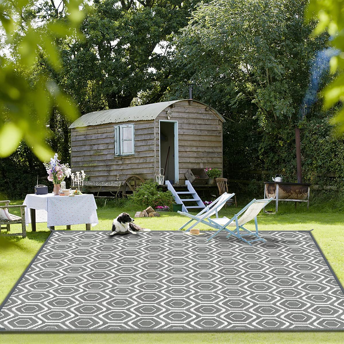 fifame outdoor rug easy cleaning with hose or broom