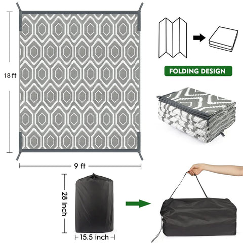 Fifame outdoor rug showcases waterproof surface for rain and spills
