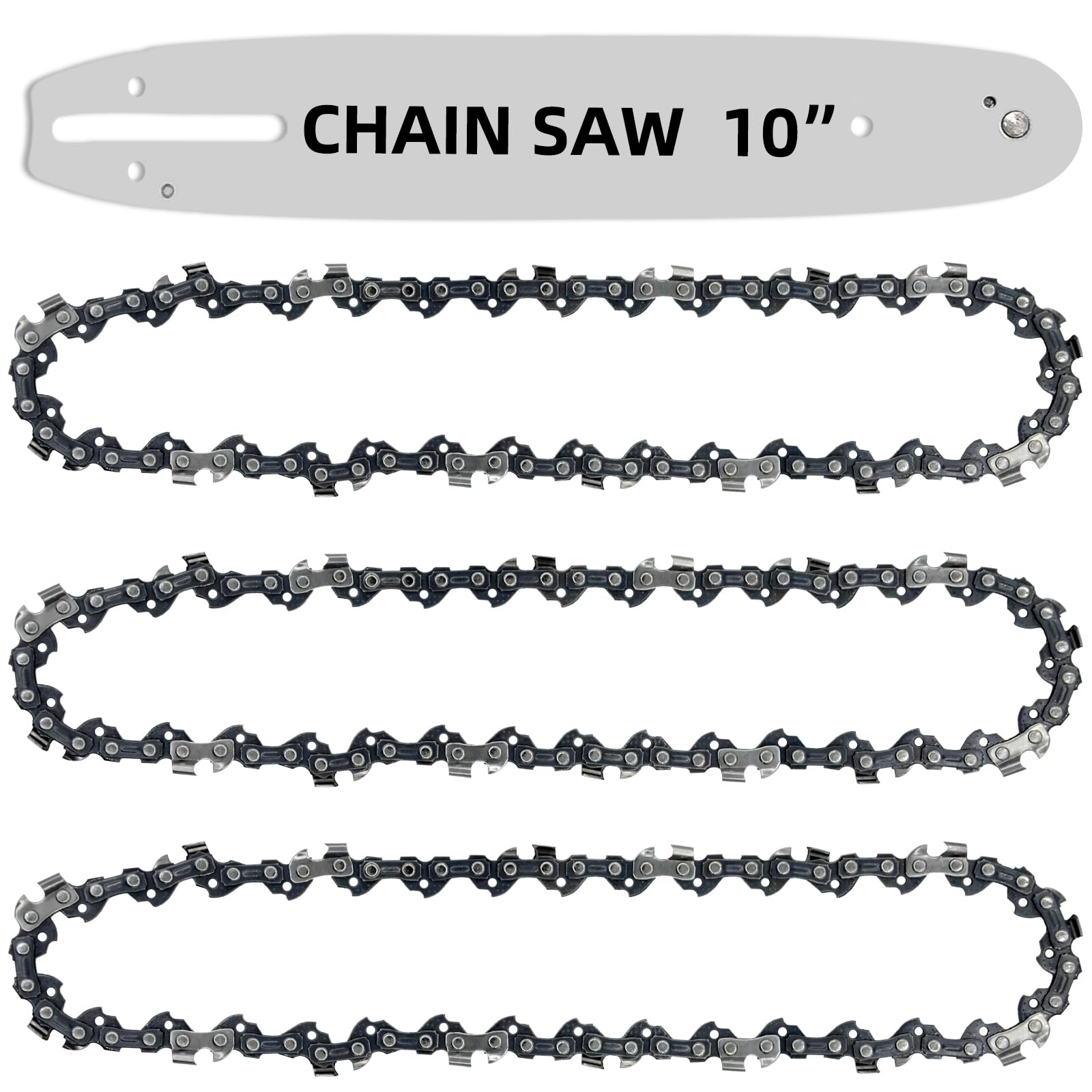 Fifchall 10-inch chainsaw chain with S40 drive links for smooth cutting.