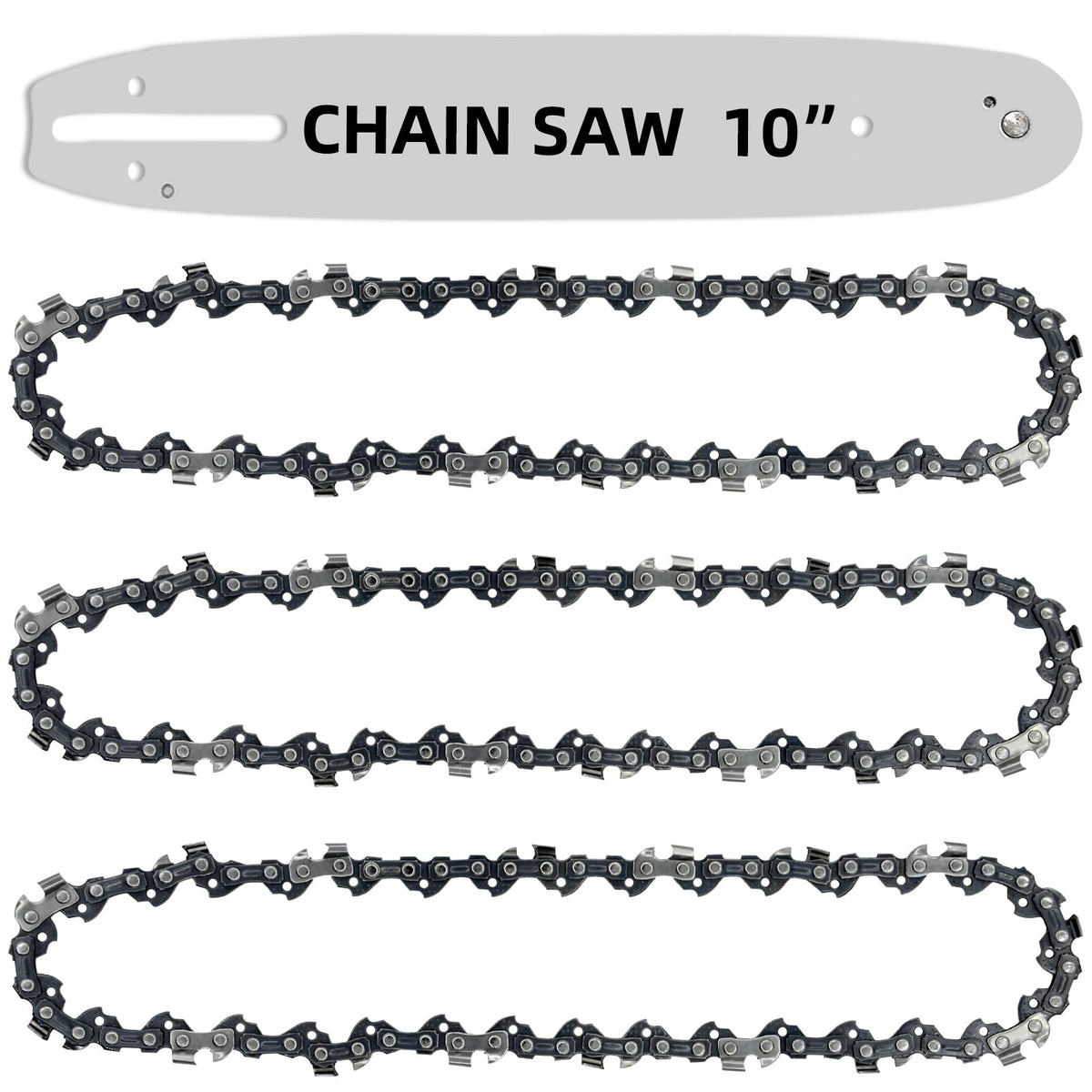 Fifchall 10-inch chainsaw chain with S40 drive links for smooth cutting.
