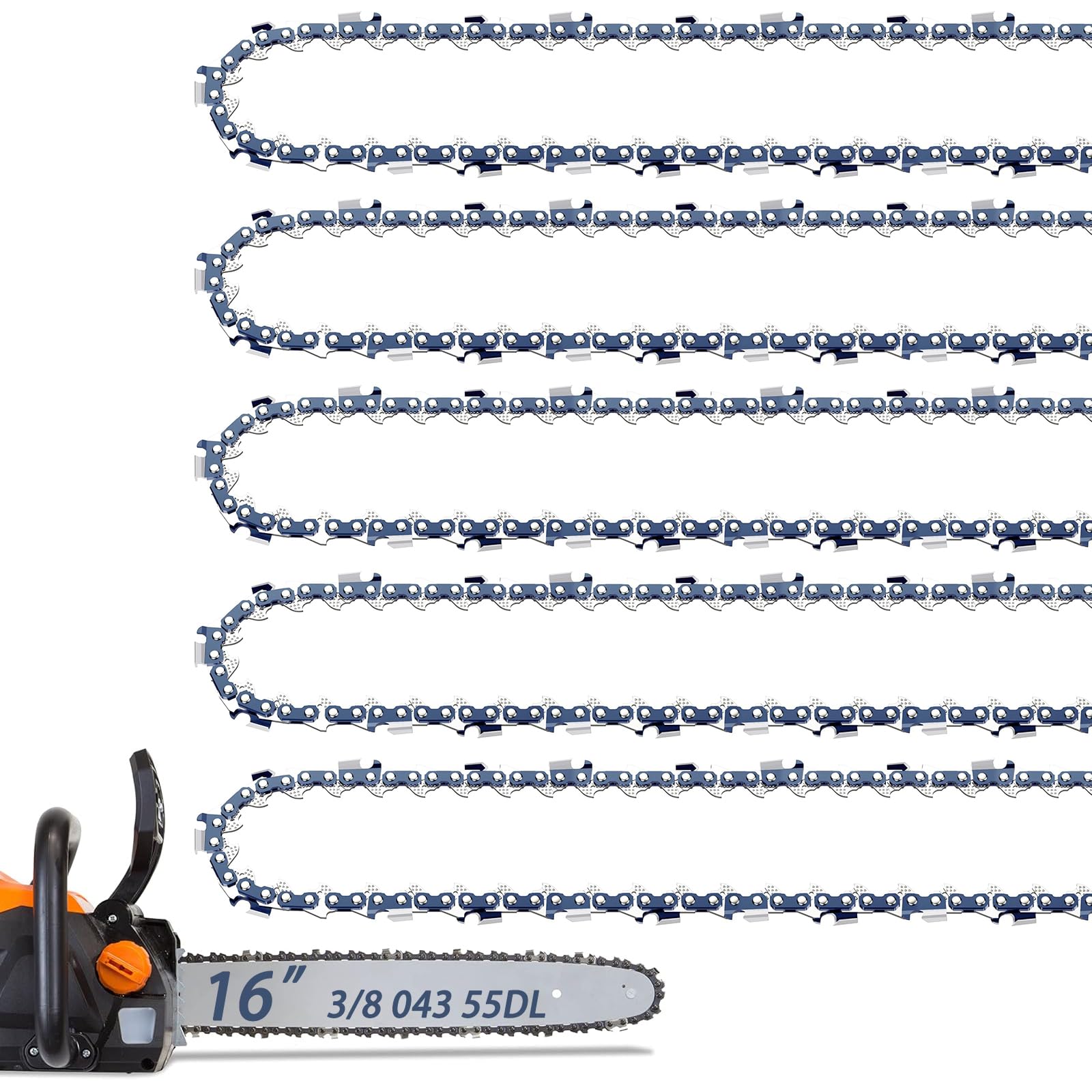 Fifchall 16-inch chain for Stihl with LP pitch and 55 links
