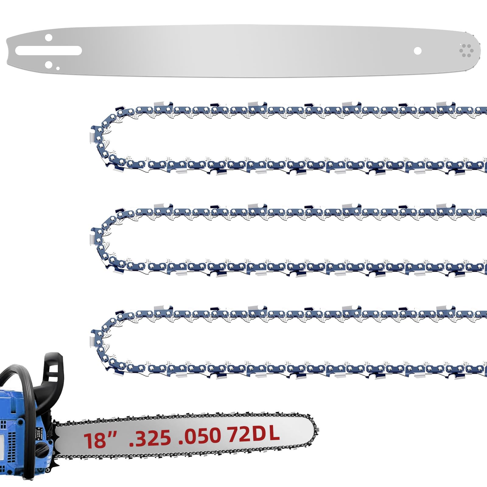 Fifchall 18-inch bar for Husqvarna provides stable cutting and long-lasting durability.