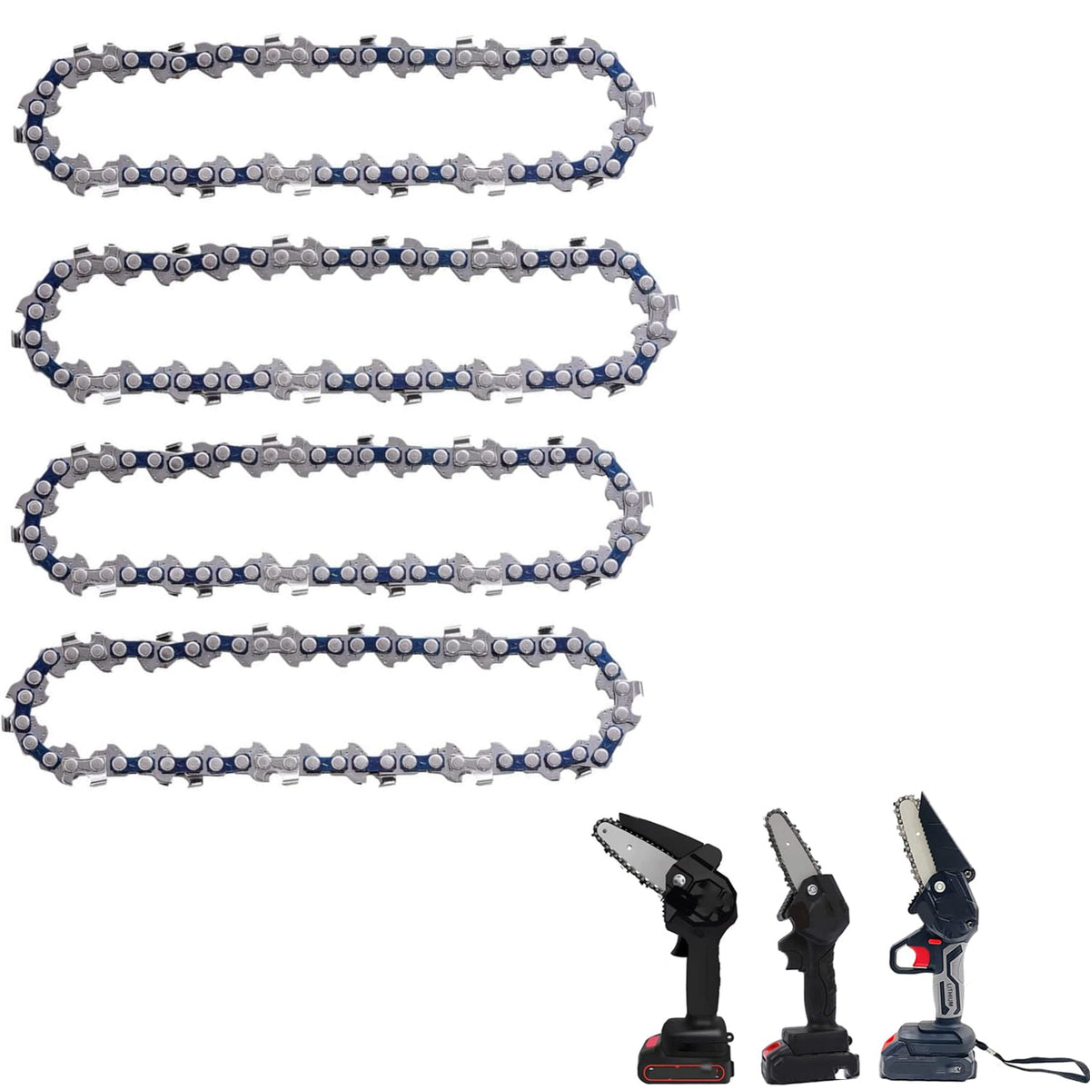 FIFCHALL 4-inch mini chainsaw chain pack for quick replacement.
