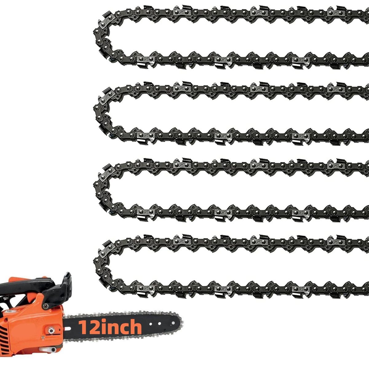 Fifchall 4-pack 12-inch chain set for versatile yard maintenance.