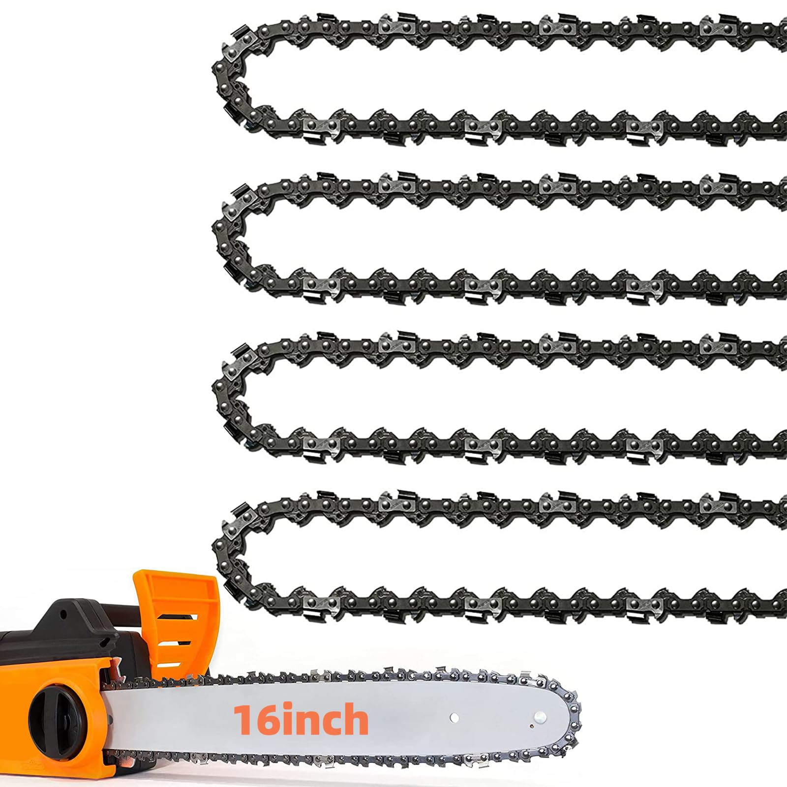Fifchall 4-pack 16-inch chainsaw chain ready for replacement