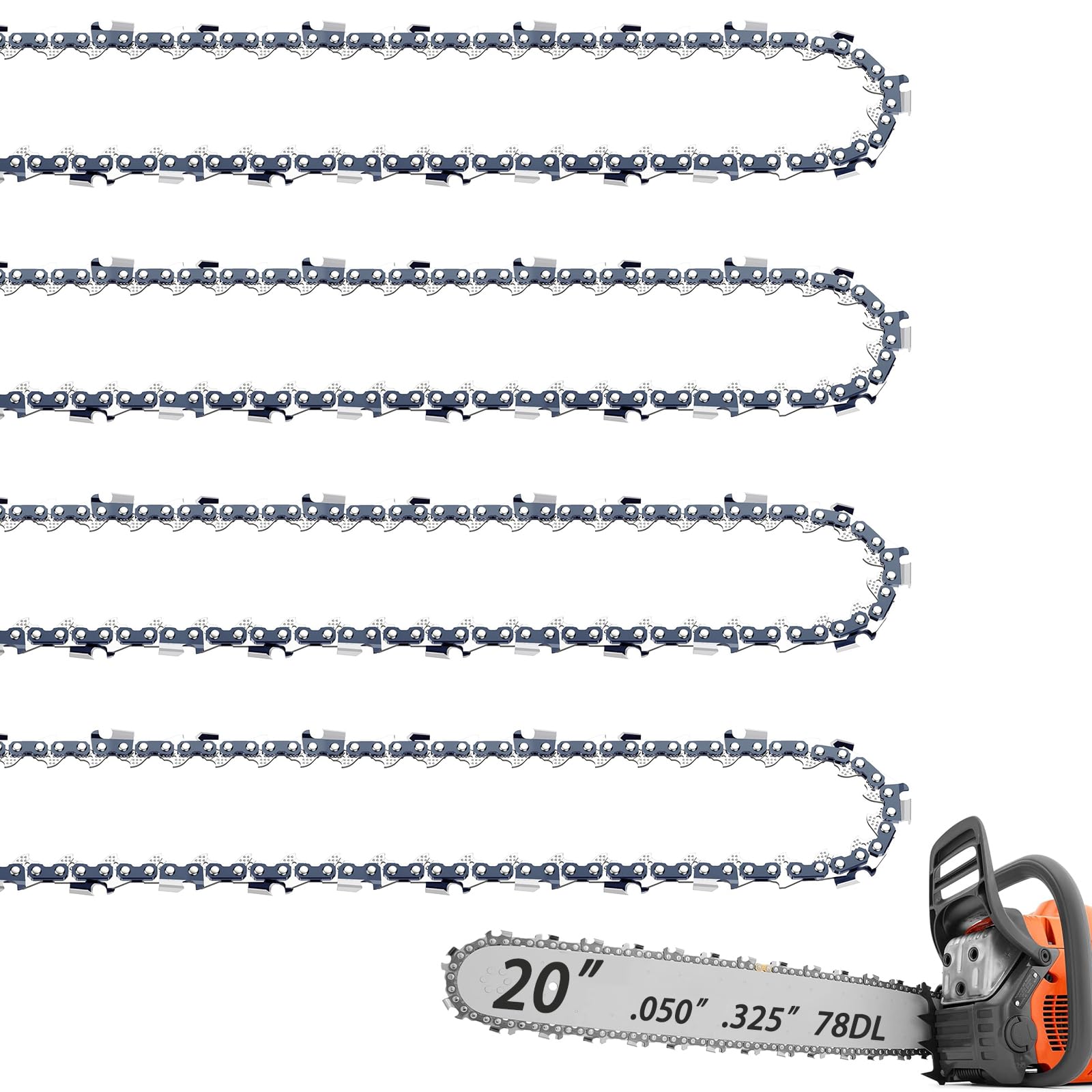 Fifchall 4-pack 20 inch chain with 325 pitch for smooth cuts