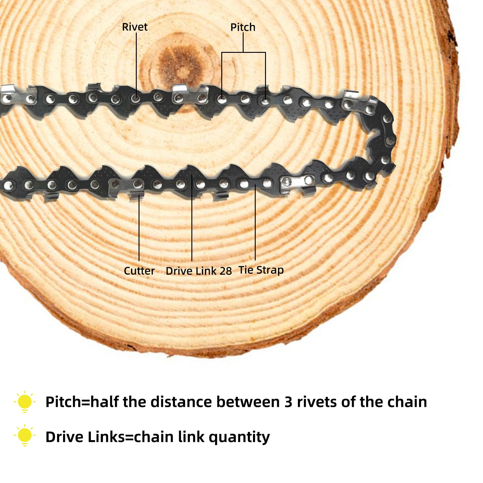 Fifchall 5 inch chain on WORX WG324 CT model for pruning tasks