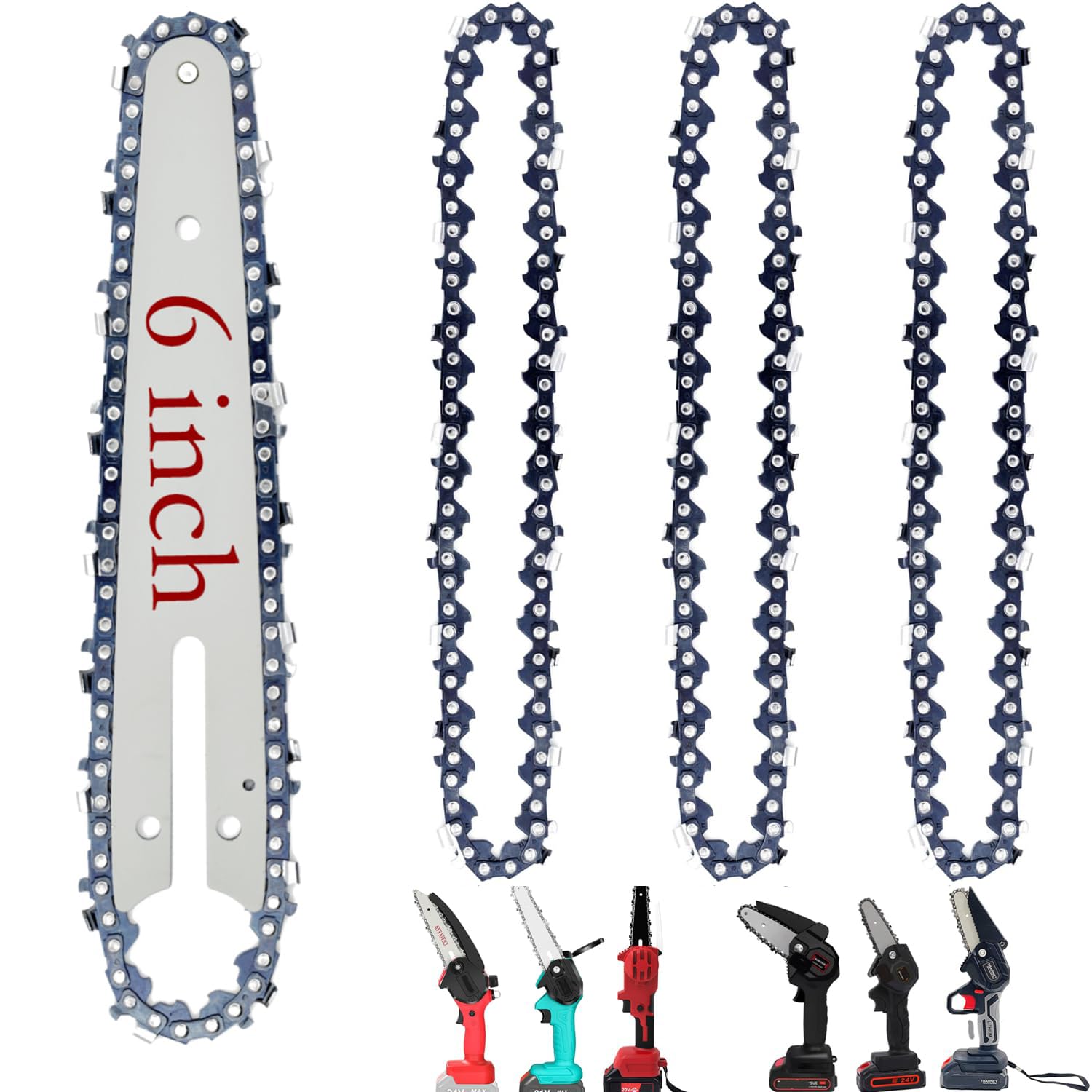 Fifchall 6-inch chain kit with bar for easy installation and smooth cuts.
