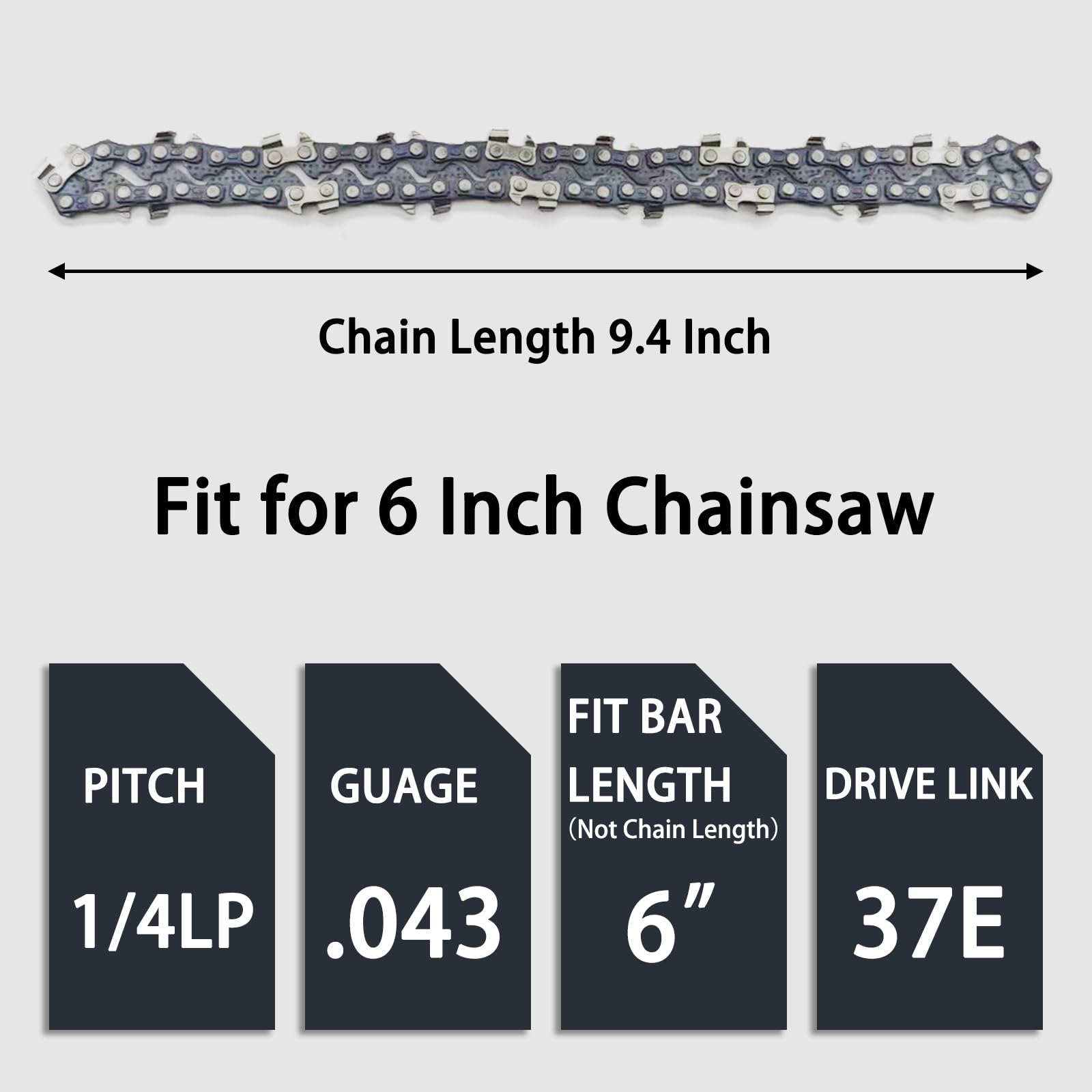 Fifchall four-piece chain pack for 6 inch mini chainsaw replacements