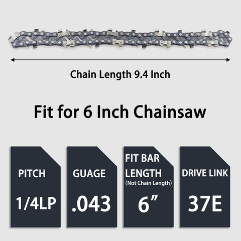 Fifchall four-piece chain pack for 6 inch mini chainsaw replacements
