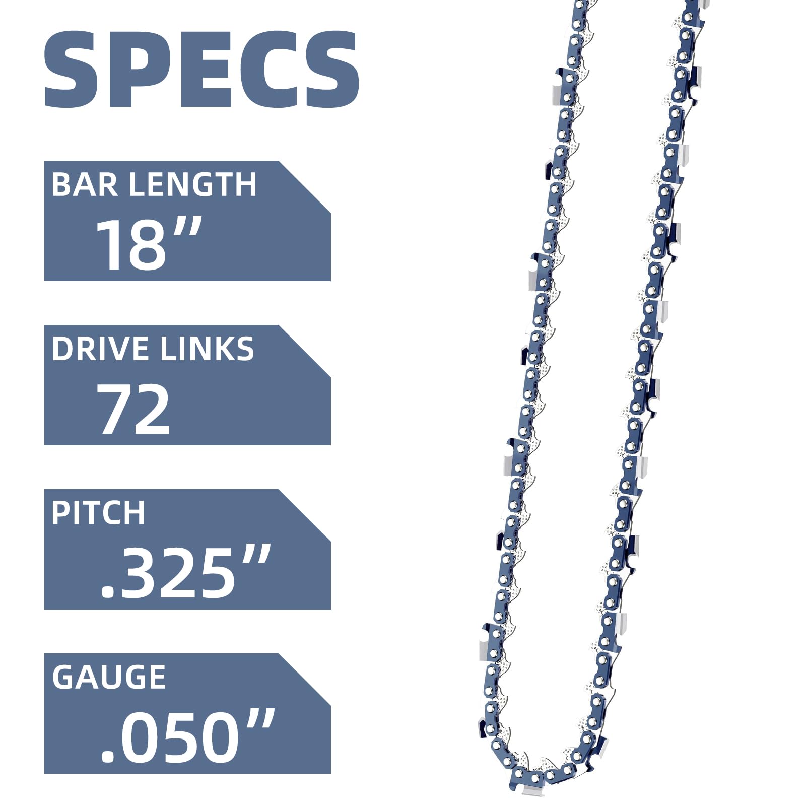 FIFCHALL Husqvarna 325 pitch 0.050 gauge for compatible bar accuracy.