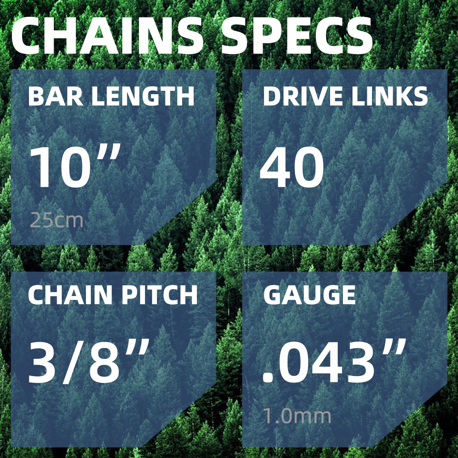 Fifchall 043-gauge 10-inch chain with durable steel construction