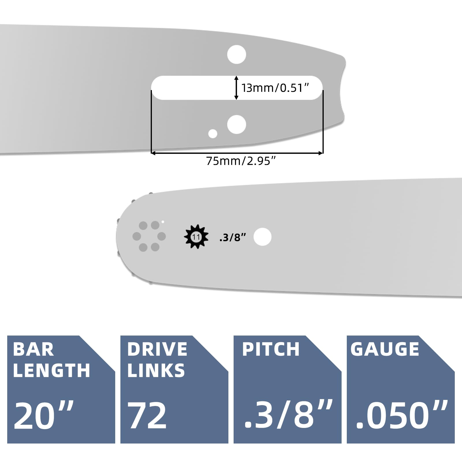 Fifchall Stihl-compatible bar and chains enable quick replacements.