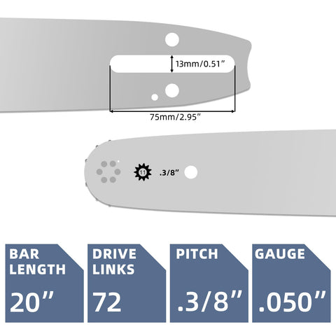 Fifchall Stihl-compatible bar and chains enable quick replacements.