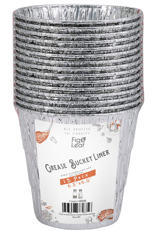 Fig & Leaf 15-pack grease bucket liners for easy cleanup.