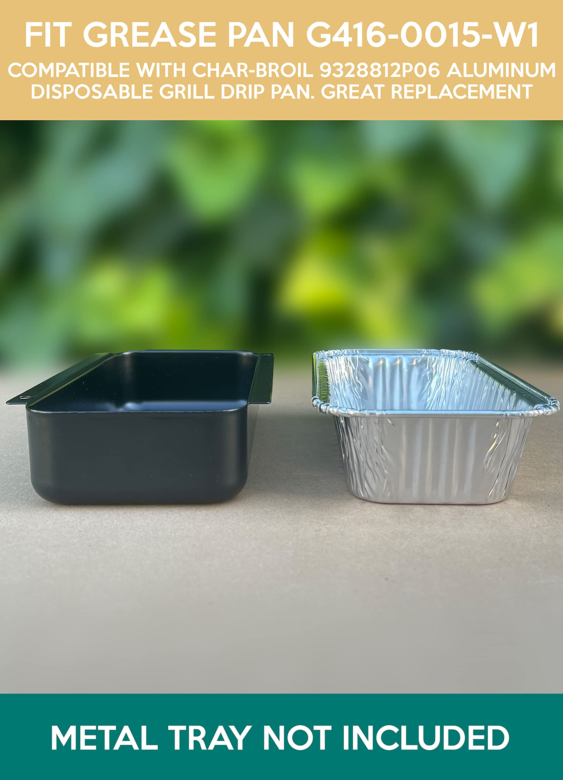 Fig & Leaf disposable foil trays, 7in by 3.5in, ideal for easy cleanup.