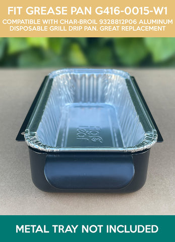 Fig & Leaf drip pan dimensions 7x3.5x1.5 inches for precise fit.