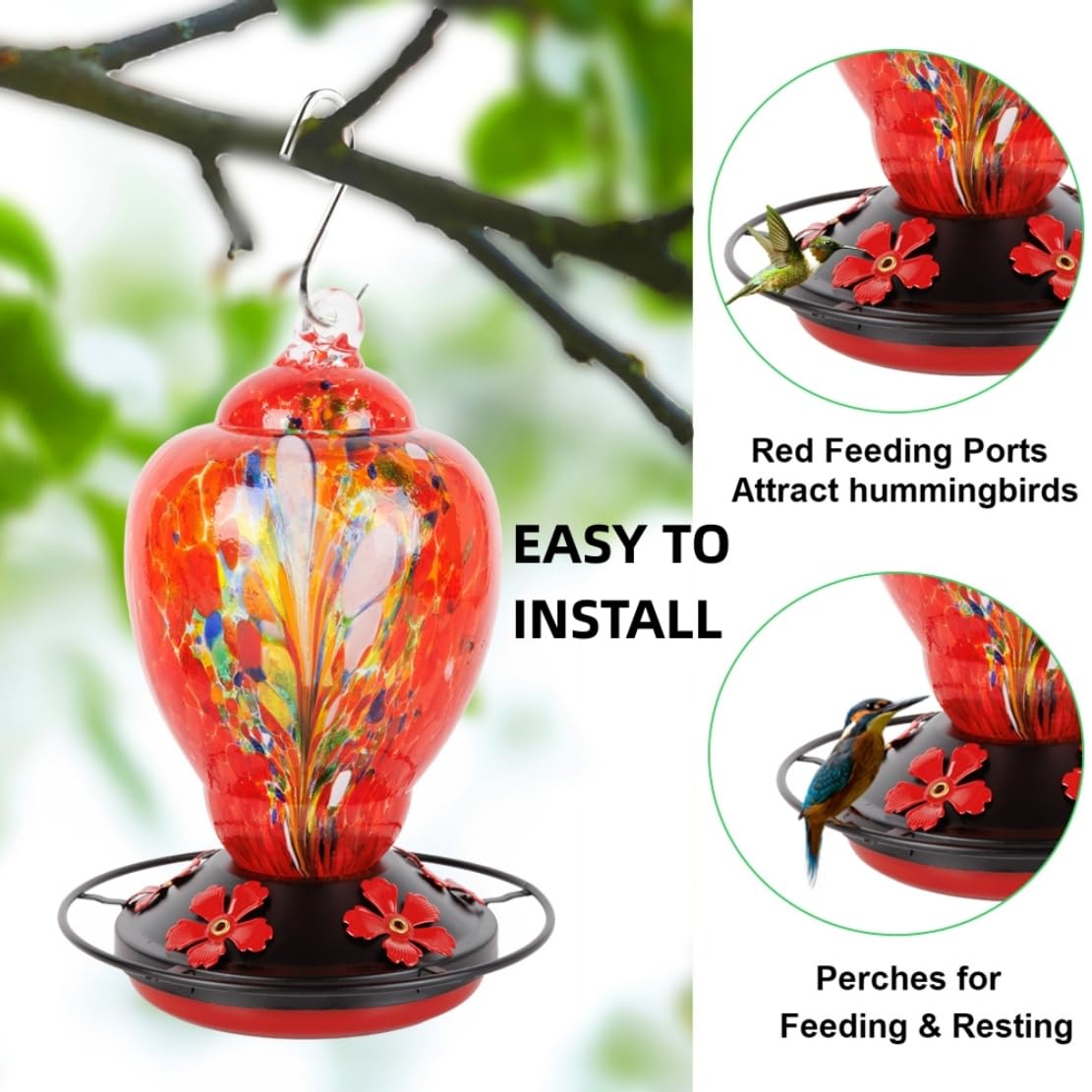 FIGEPO rustproof metal cover provides durable feeder protection.