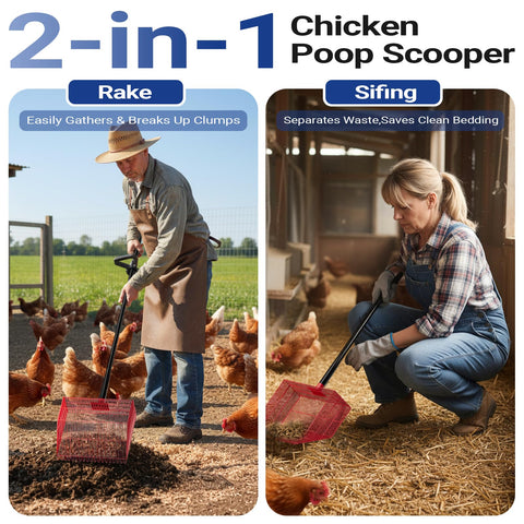 Fijaru detachable multi-section pole enables easy storage between coops.