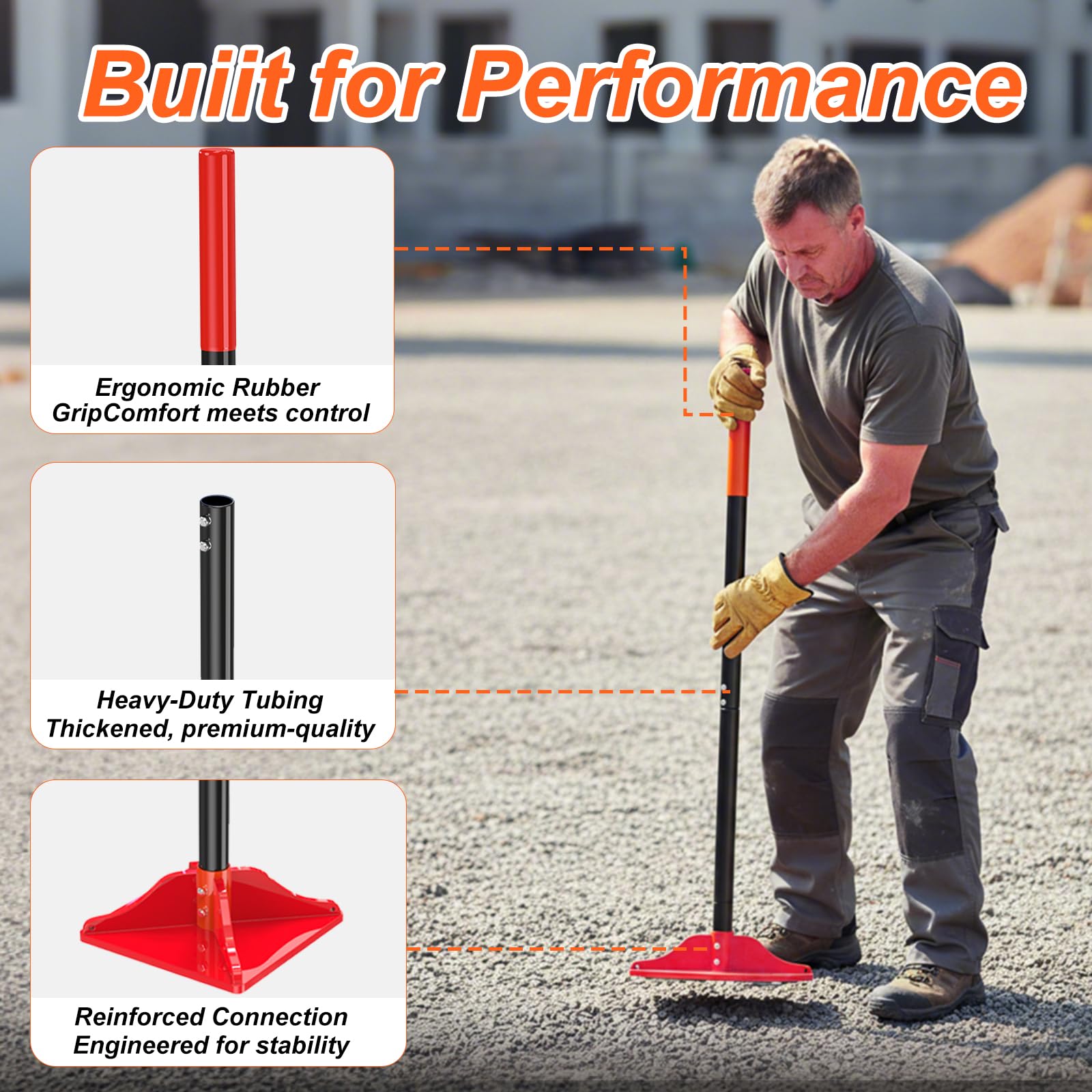 Fijaru tamper double-locking tubing keeps the head secure during heavy-duty use.