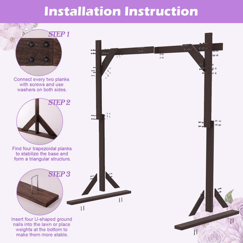 Fikowo arch outdoors provides weather-ready elegance for celebrations.