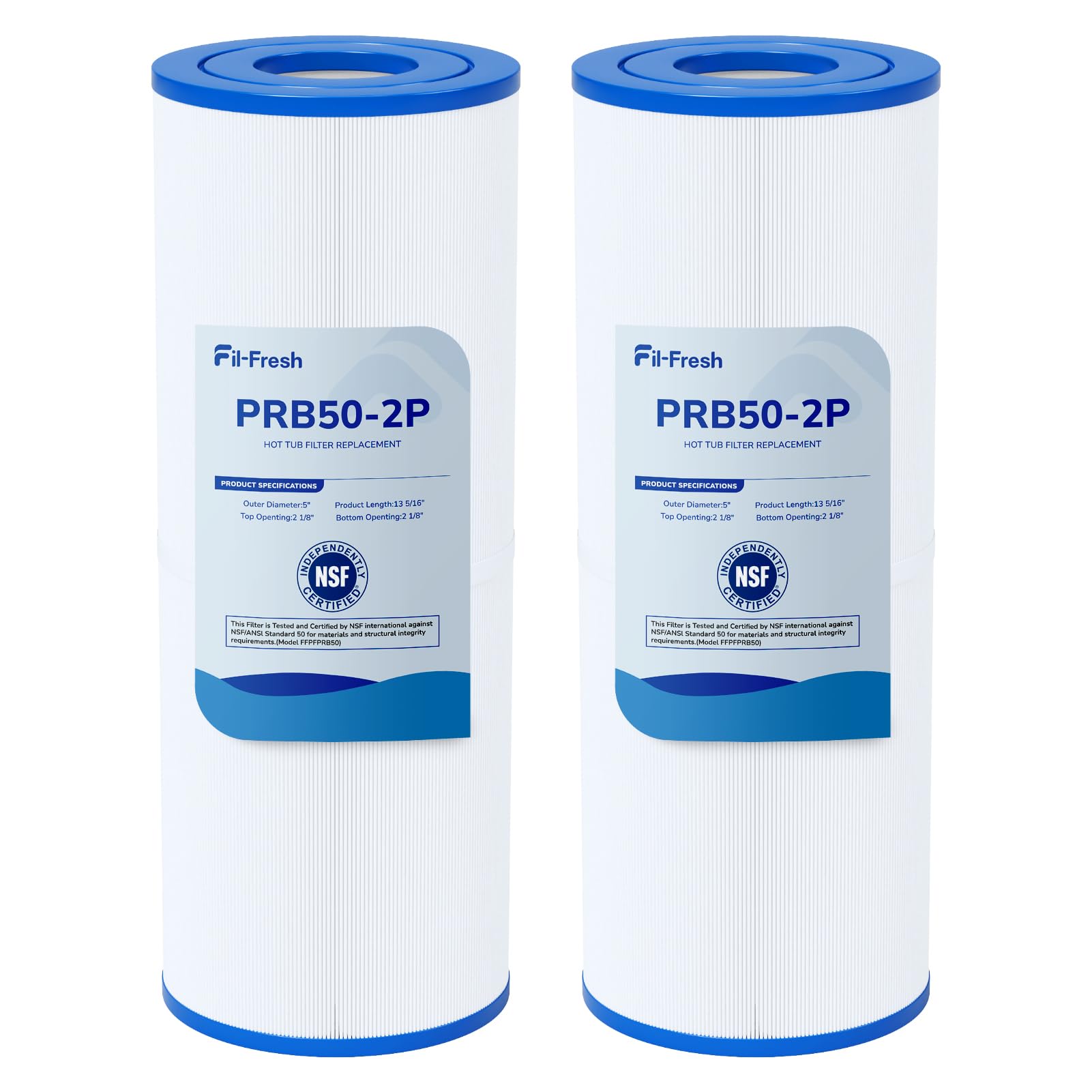 Fil-fresh C-4950 spa filter side view; snug fit for Jacuzzi-compatible units.