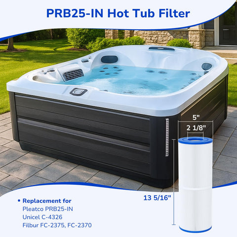 Fil-fresh spa filter ultrafine filtration delivers clearer water.