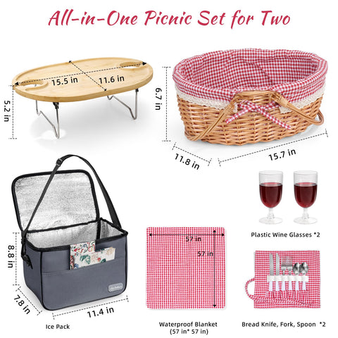 Filano picnic lid doubles as a compact table with cup holders.