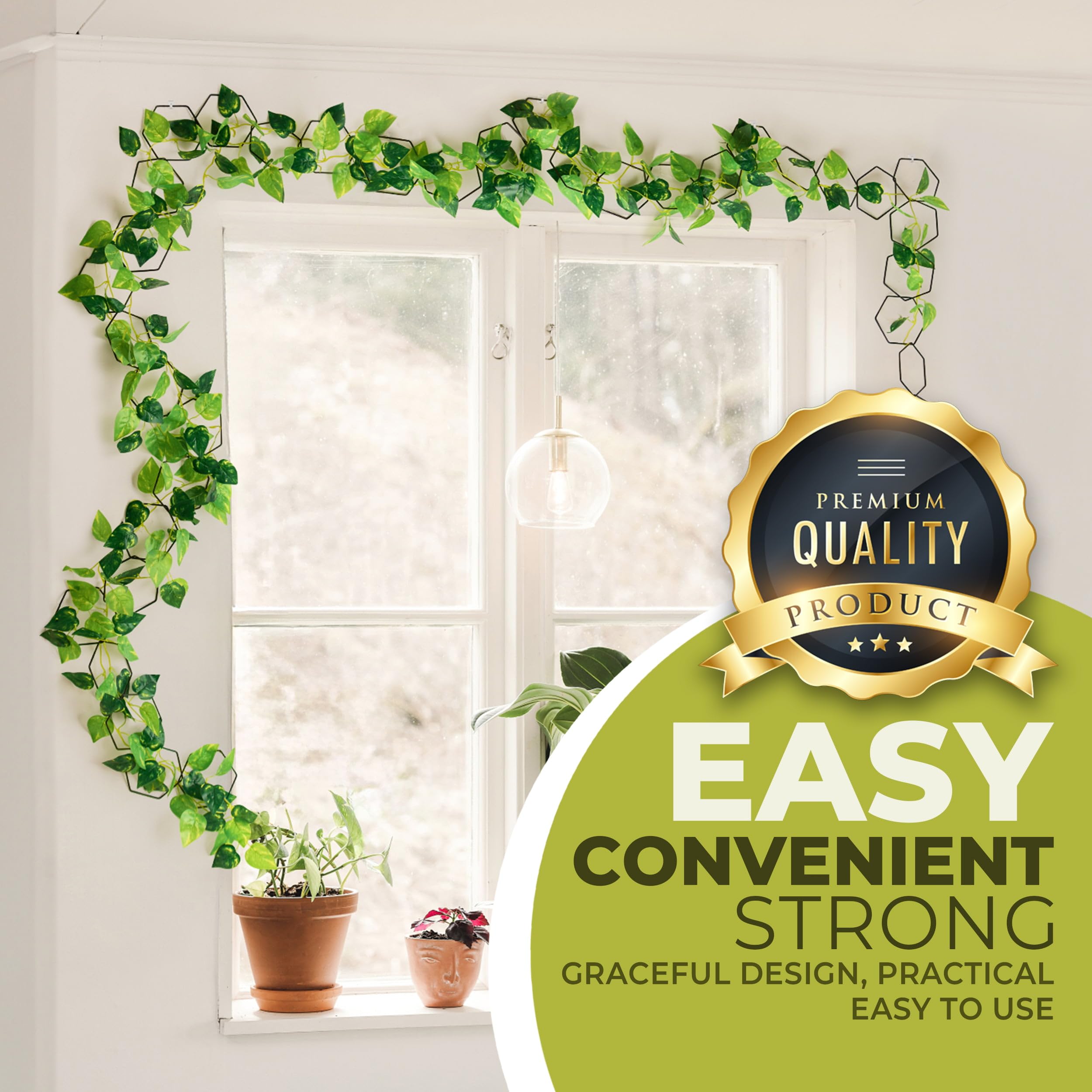 Filda Chain Trellis wall hooks enable quick, secure installation for DIY trellising.