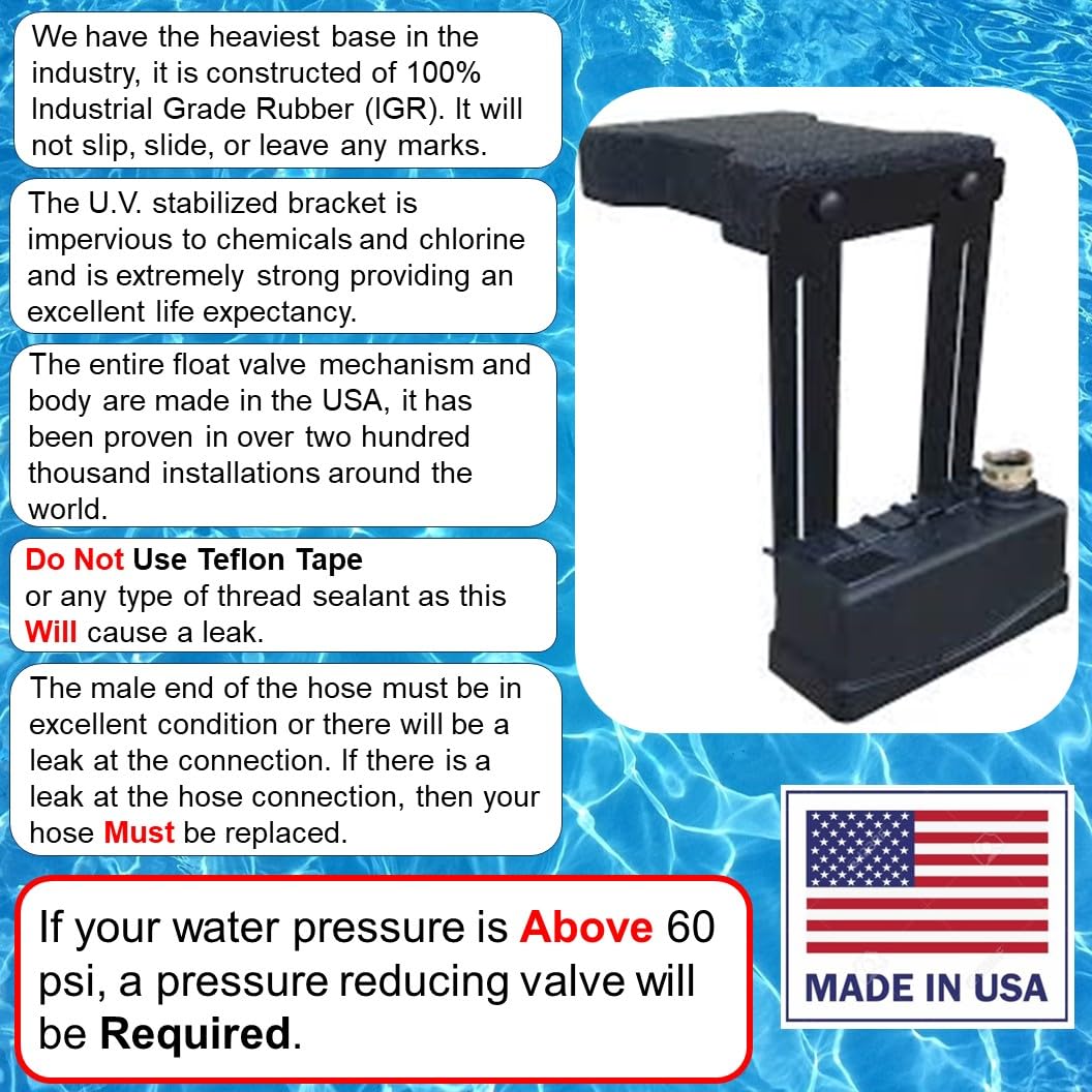 Fill-O-Matic UV-stabilized acrylic bracket resists chlorine damage