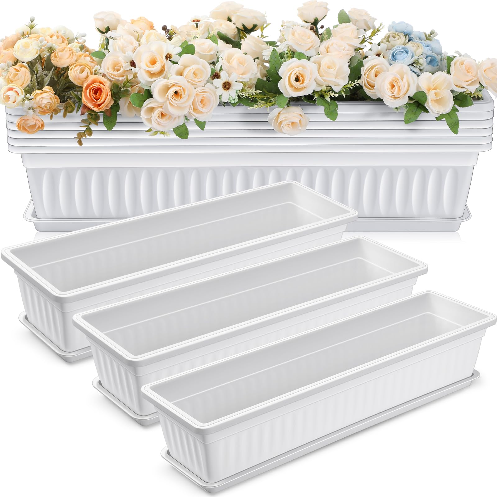 FillTouch 27-inch window box six-pack with elevated bottom for better drainage.