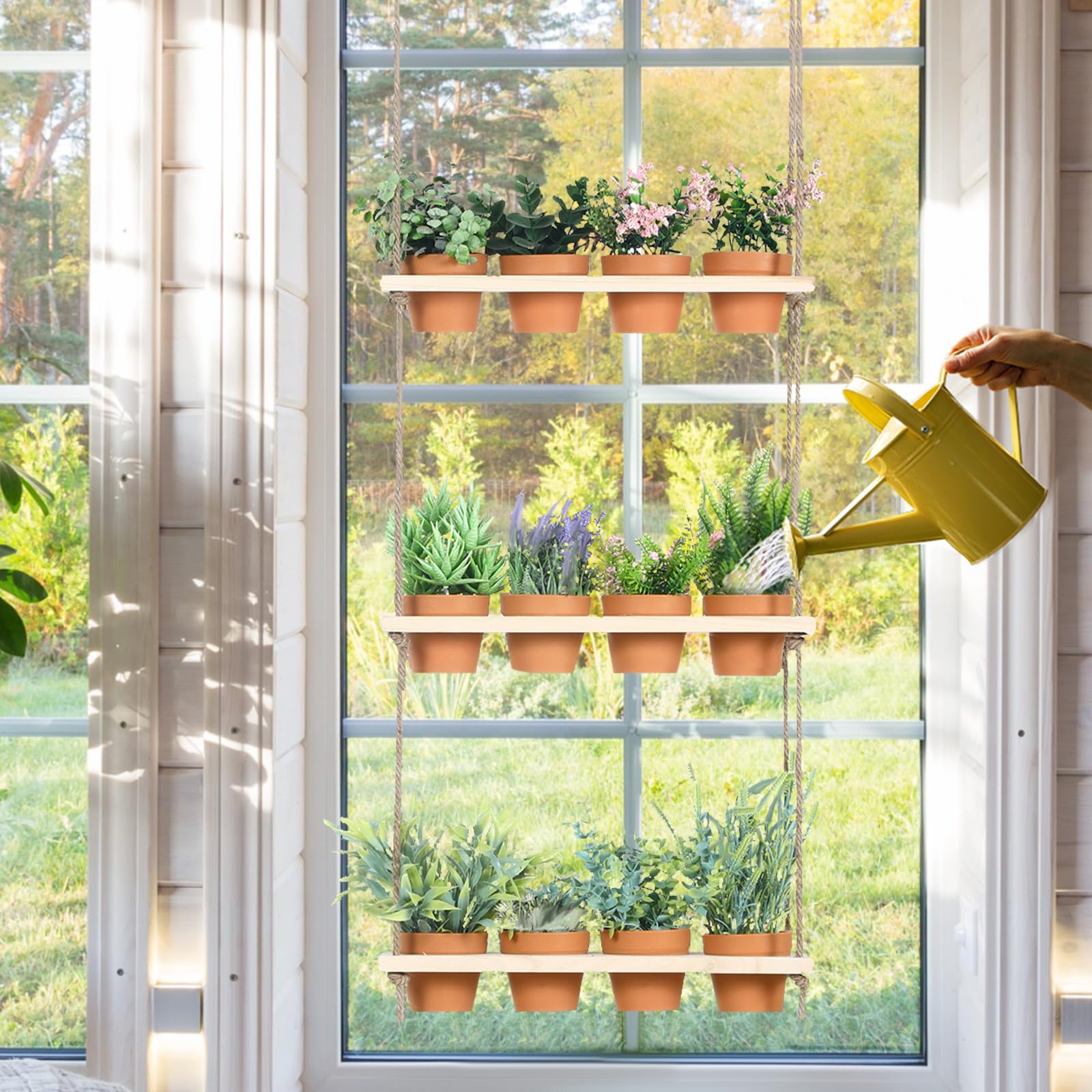 FillTouch 36-inch tall shelf fits compact kitchens and windowsills.