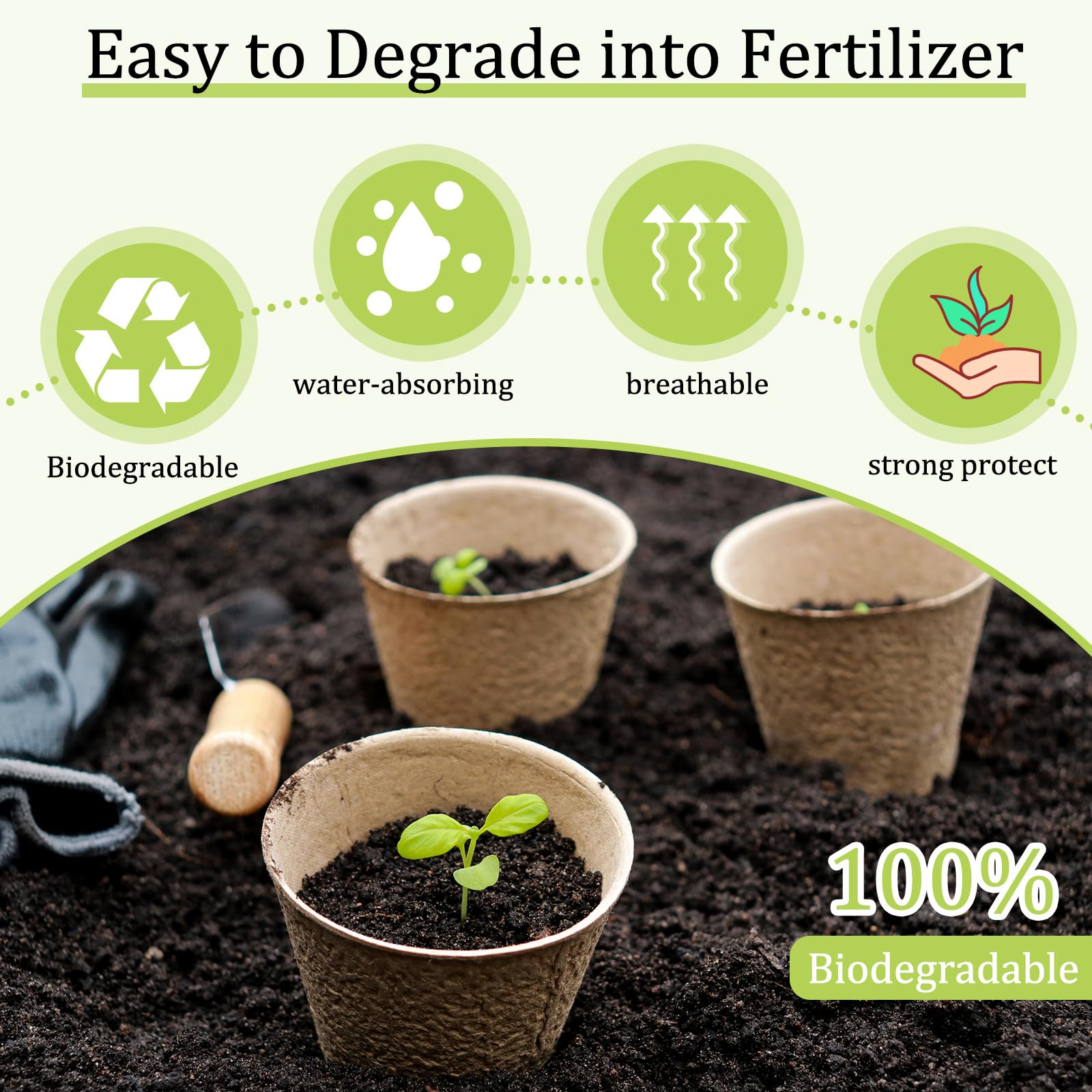 FillTouch biodegradable seedling pots integrate naturally into soil