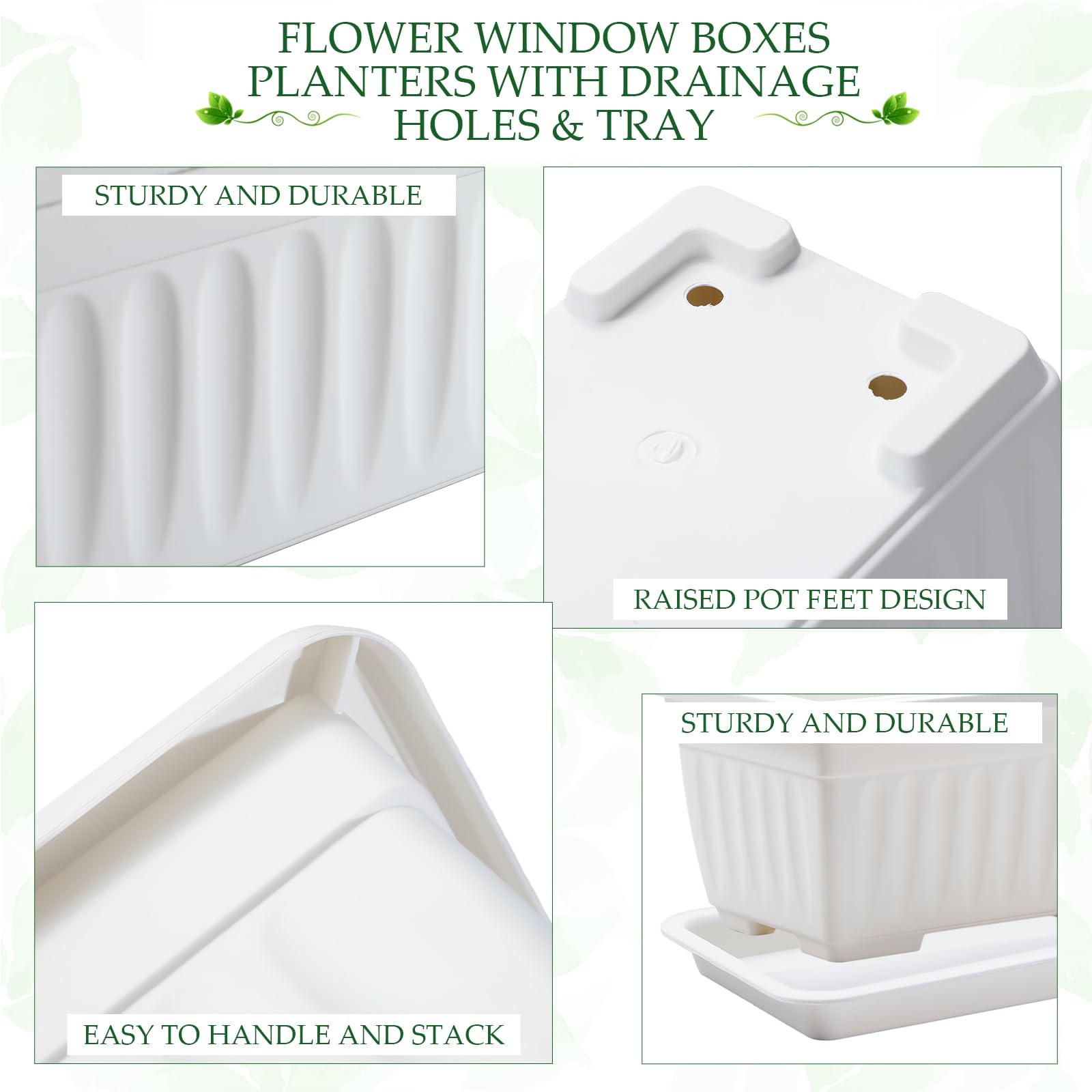 FillTouch drainage trays protect surfaces under planters.