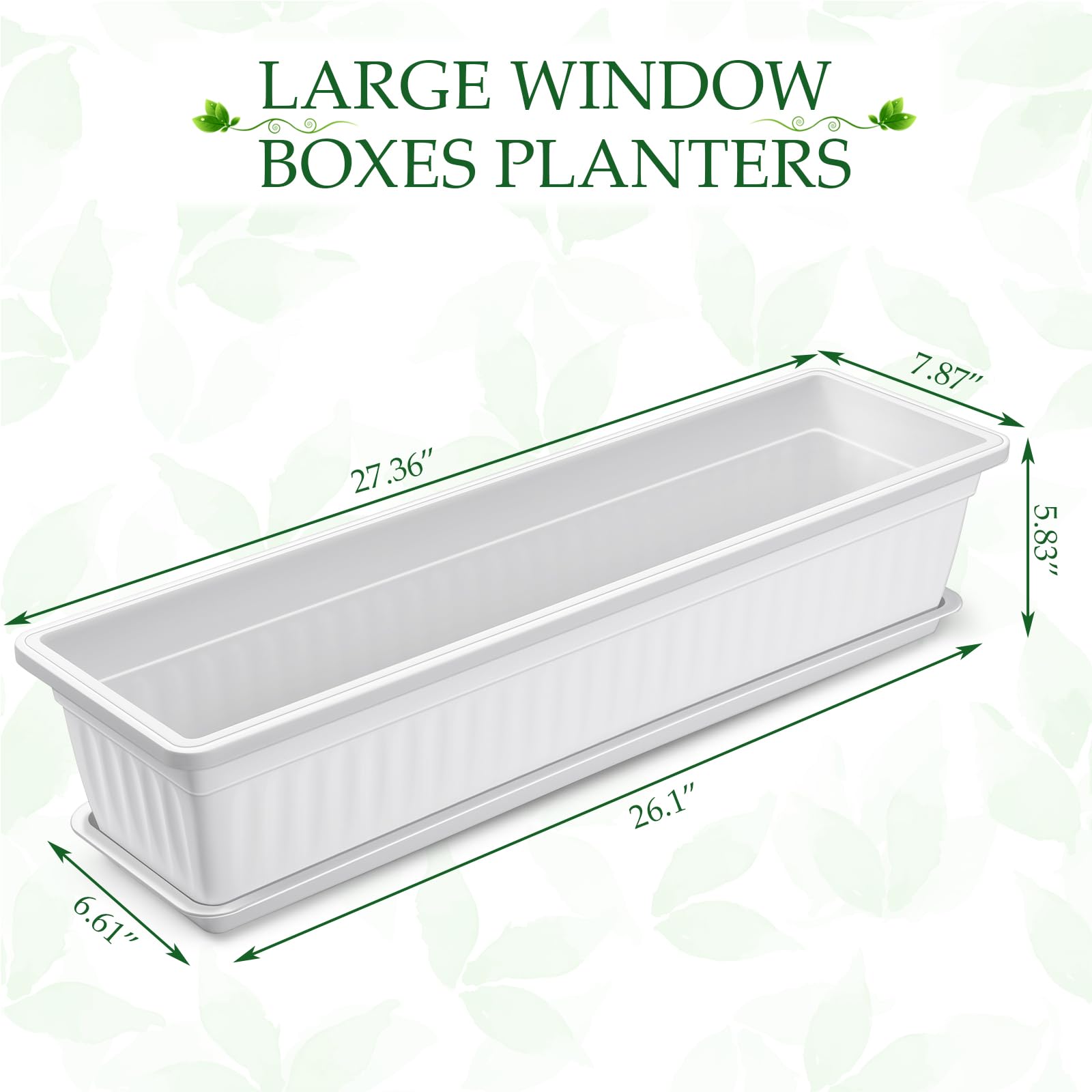 FillTouch minimalist white window box displayed on balcony for curb appeal.
